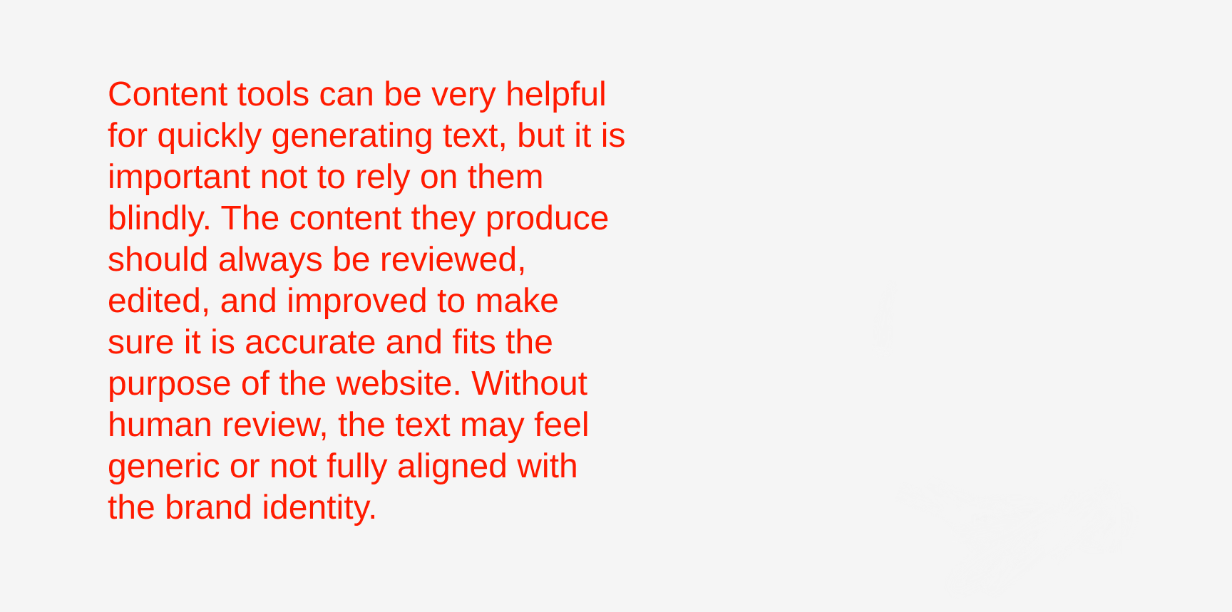 Important note for content tool usage